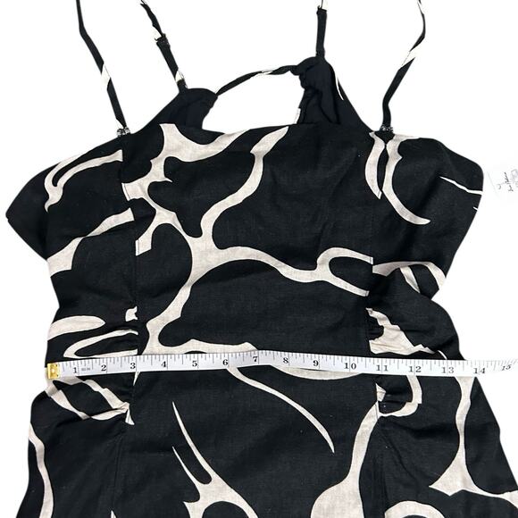 NWT Sam Edelman Sz Medium Merisa Printed Open-Back A-Line Linen Dress Midi NEW - Picture 14 of 16